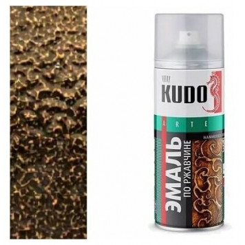 Эмаль №3009 KUDO Эмаль аэрозольная молотковая по ржавчине черно-бронзовая 0,52л-0