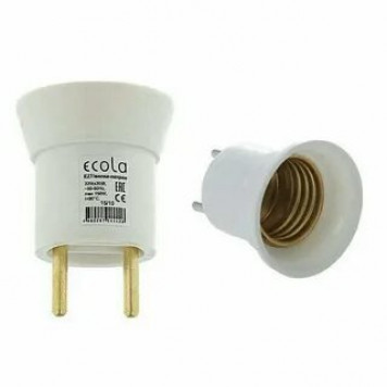 Переходник вилка-патрон Е27 белый-0