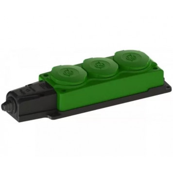 Колодка NE-AD ОУ 3гн с загл. каучук 2Р+РЕ 1*16А 220-240V IP54 зелёный /4133/-0