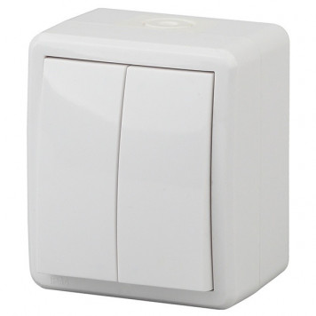 Выключатель 2-кл ОУ 10А брызгозащит. белый ЭРА /11-1404-01/-0