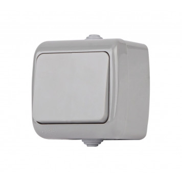 Выключатель 1-кл ОУ 10А брызгозащит. серый ЭРА /11-1401-03/-0