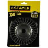 Щетка дисковая для УШМ, 150мм*22мм, стальная, жгутированная STAYER /35120-150/