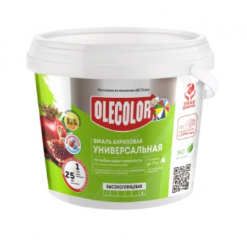 Эмаль акриловая матовая белая 3,0кг OLECOLOR-0