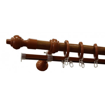 Карниз круглый 2,0м орех мет/пласт КАНТРИ-0