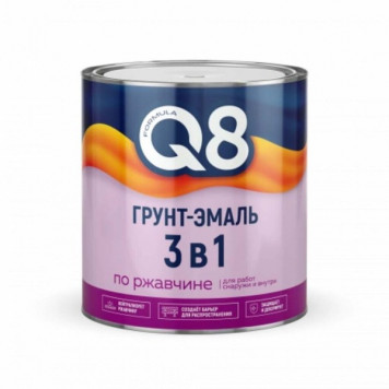 ГРУНТ-ЭМАЛЬ по ржавчине FORMULA Q8 Белая 0,9 кг/0,8кг-0