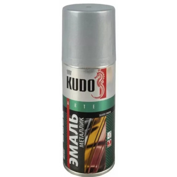 Эмаль №1026 KUDO аэрозольная универсальная металик серебро-0