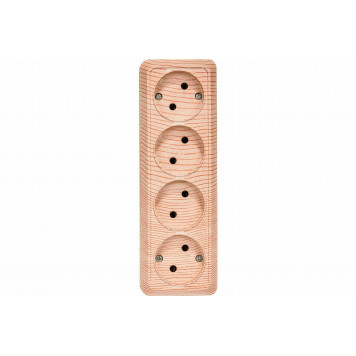 Розетка Универсал Олимп 4-я сосна б/з о/у /1174/-0