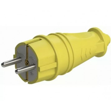 Вилка  прямая каучук ЖЕЛТАЯ  2P+PE 1x16A 220-240V IP44 4701 (Турция)-0
