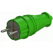 Вилка  прямая каучук ЗЕЛЕНАЯ  2P+PE 1x16A 220-20V IP44 4501 (Турция)