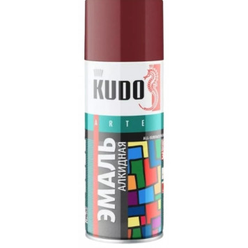 Эмаль №1004 KUDO аэрозольная универсальная вишневая 0,52л-0