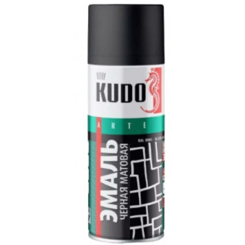 Эмаль №1102 KUDO аэрозольная универсальная черная матовая-0