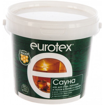 Лак Eurotex САУНА защит.для дерева 0,9кг-0