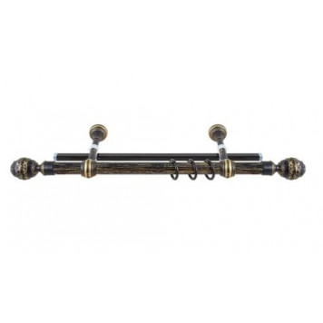 Карниз круглый 2м 2ряд черный золото-патина Пластик-0