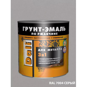 Эмаль-Грунт по ржавчине "DALI" серый 0,75л-0