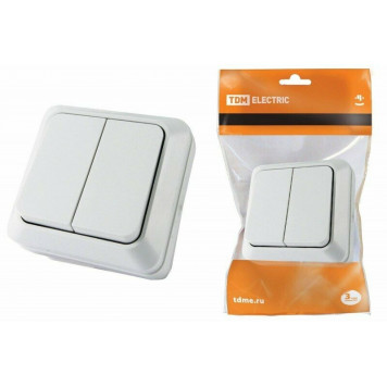 Выключатель 2-кл ОУ Ладога белый TDM-0