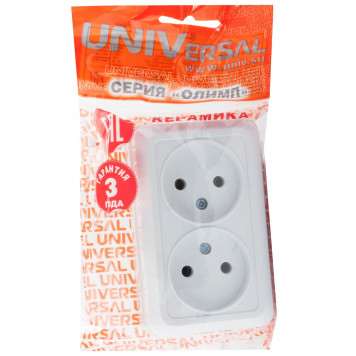 Розетка Универсал Олимп 2-я б/з о/у /О0102/-0