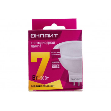 Лампа светодиодная ОНЛАЙТ 71640 7W OLL-MR16-7-230-3K-GU5.3-0