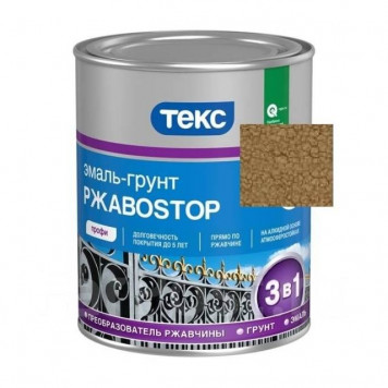 Эмаль-Грунт по ржавчине "ТЕКС" молотковый бронзовый 0,9л-0