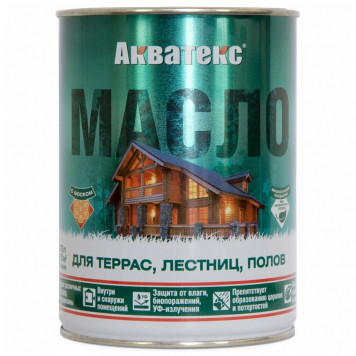 Масло для террас, лестниц, полов АКВАТЕКС б/ц 0,75л-0
