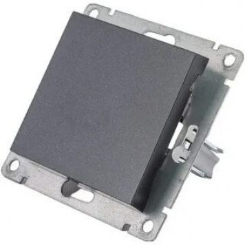 Выключатель 1-кл UNIVersal серия "Афина" с/у, 10А, 220В, графит (еврослот) /0021- GR/-0