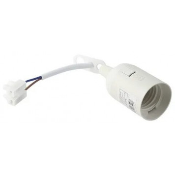 Патрон Е-27 подвесной с клемной колодкой белый-0