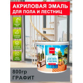 Эмаль для пола и лестниц акриловая графит 0,8кг МОККЕ