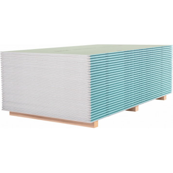 Гипсокартон влагостойкий 12,5мм 1,2*2,5м-0