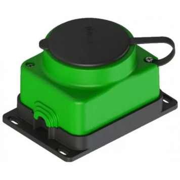 Розетка прямая ОУ 1 гн. с загл. каучук 2Р+РЕ 1*16А 220-240V IP44 зеленый-0