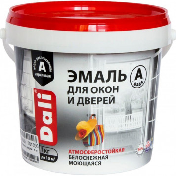 Эмаль для окон и дверей п/матовая 1,0кг. DALI-0