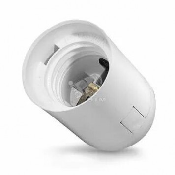 Патрон Е-27 подвесной белый термопластик 4А 250В-0