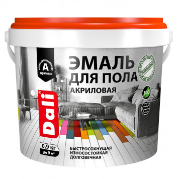 Эмаль акриловая для пола орех 0,9л DALI-0